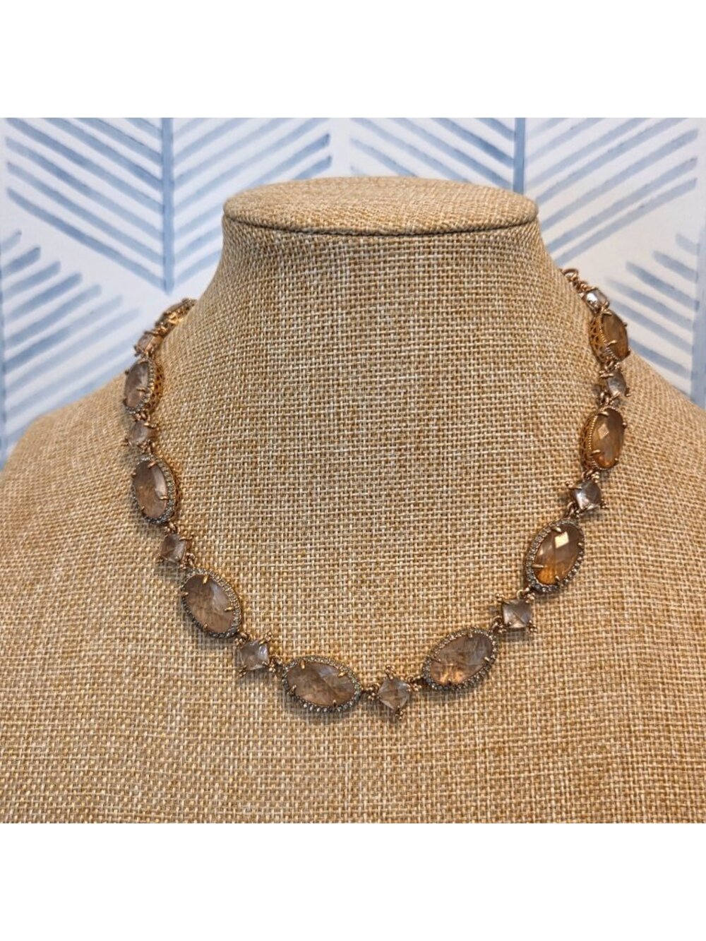 Jenny Packham Pink Crystal Rose Gold Tone Watercolor Wonders Necklace
